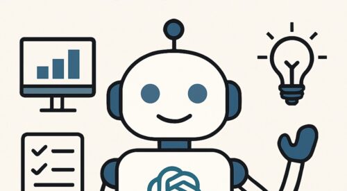 Ilustración de cómo usar chatgpt como preparador entrevistas con estilo tecnológico y limpio.