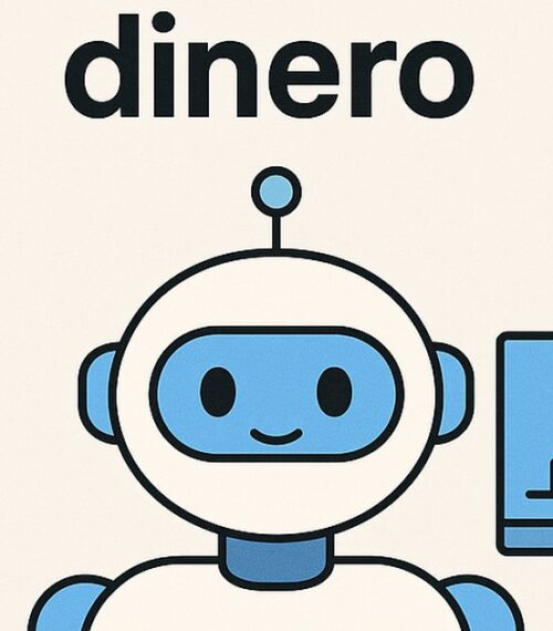 Ilustración de cómo usar ia ahorrar dinero mes a mes con estilo tecnológico y limpio.