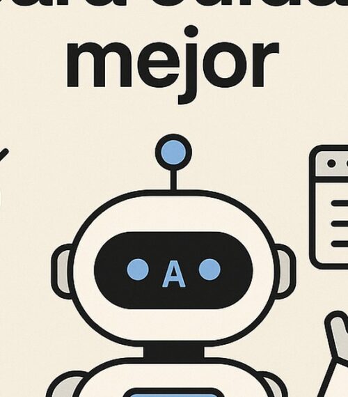 Ilustración de cómo usar ia cuidar mejor tu salud con estilo tecnológico y limpio.