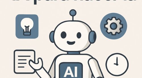 Ilustración de cómo usar ia hacer compra forma más eficiente con estilo tecnológico y limpio.