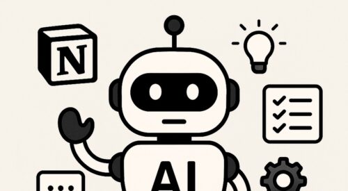 Ilustración de guía usar notion ai si nunca has usado con estilo tecnológico y limpio.