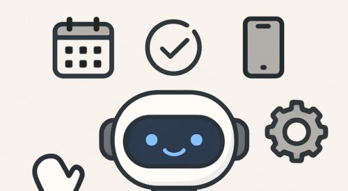 Ilustración de haz seguimiento tus hábitos sin esfuerzo ia con estilo tecnológico y limpio.