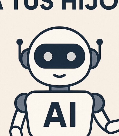 Ilustración de ia ayudar a tus hijos deberes con estilo tecnológico y limpio.