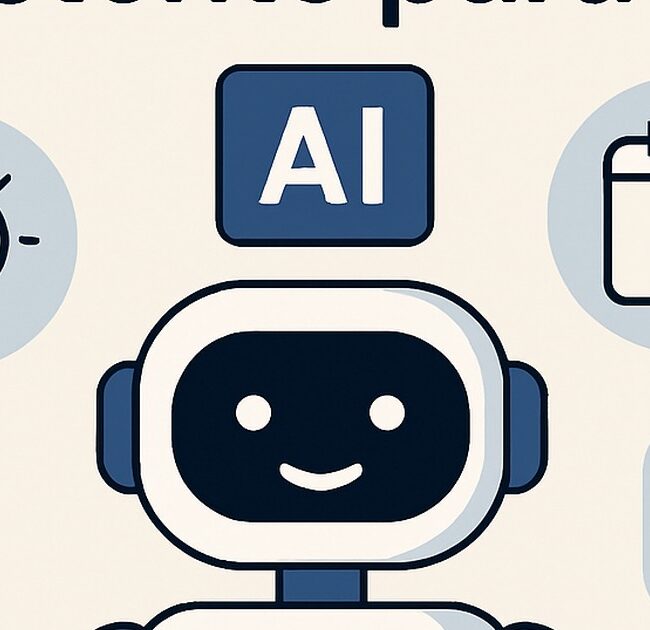 Ilustración de ia como asistente tus proyectos personales con estilo tecnológico y limpio.