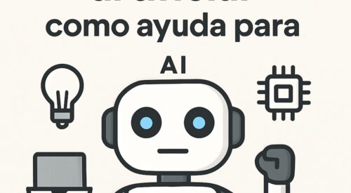 Ilustración de inteligencia artificial como ayuda escribir mejor con estilo tecnológico y limpio.