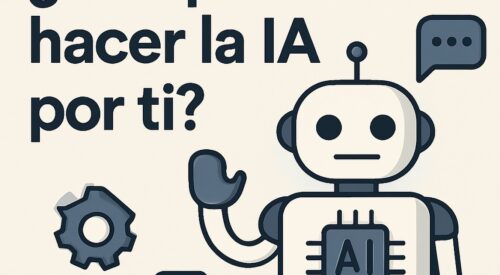 Ilustración de qué puede hacer ia ti qué no con estilo tecnológico y limpio.