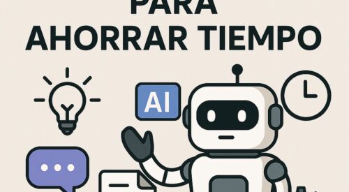 Ilustración de trucos ia ahorrar tiempo cada mañana con estilo tecnológico y limpio.