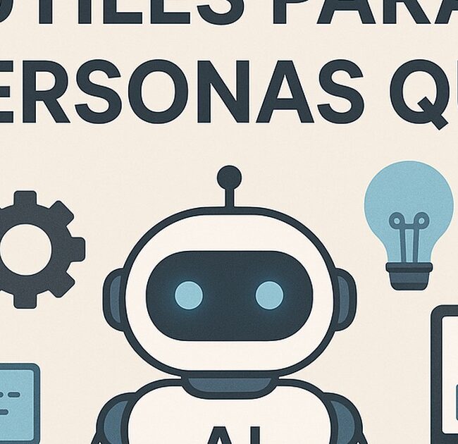 Ilustración de 10 prompts útiles personas que no saben dónde con estilo tecnológico y limpio.