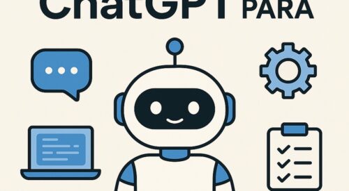 Ilustración de 5 formas usar chatgpt reuniones más eficaces con estilo tecnológico y limpio.