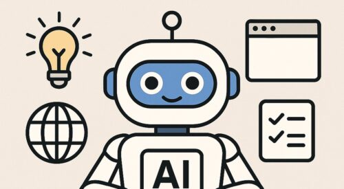 Ilustración de aprende algo nuevo cada día ayuda ia con estilo tecnológico y limpio.