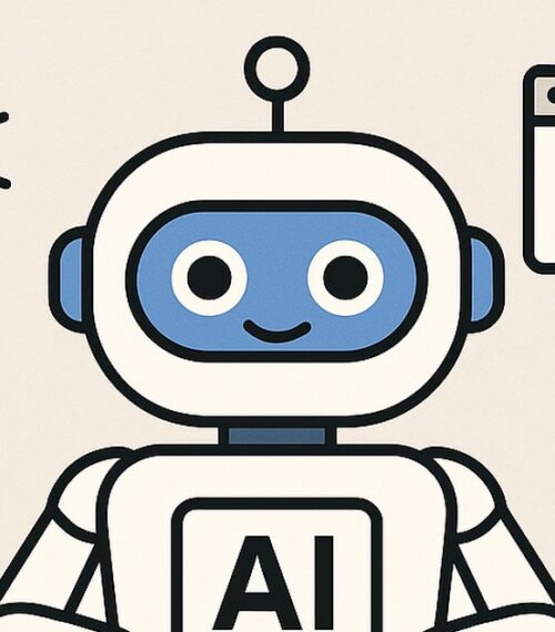 Ilustración de aprende algo nuevo cada día ayuda ia con estilo tecnológico y limpio.