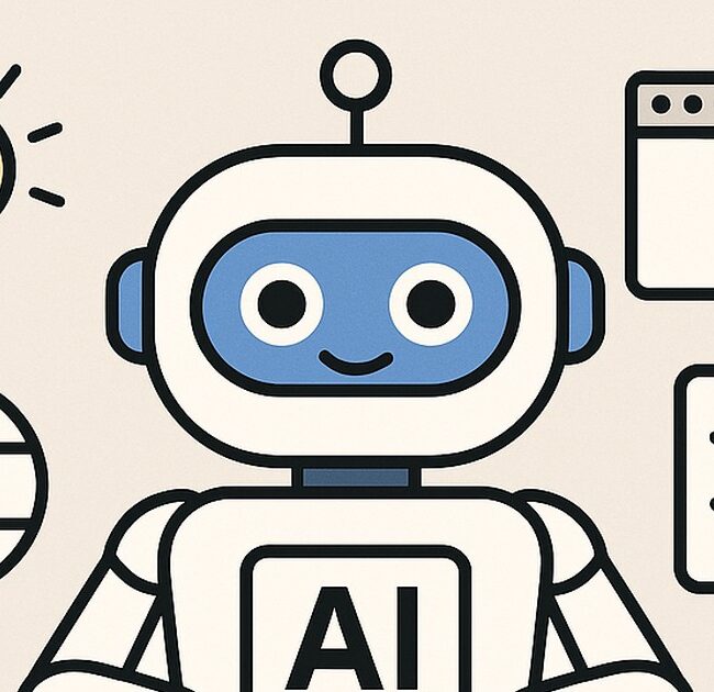 Ilustración de aprende algo nuevo cada día ayuda ia con estilo tecnológico y limpio.