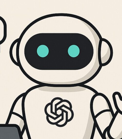 Ilustración de chatgpt como guía tomar decisiones difíciles con estilo tecnológico y limpio.
