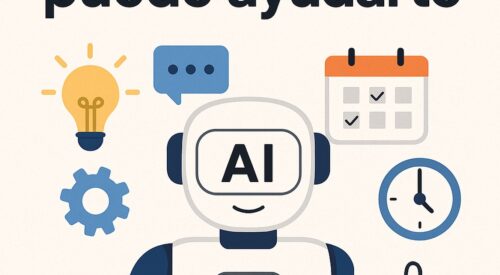 Ilustración de cómo ia puede ayudarte a hacer voluntariado con estilo tecnológico y limpio.