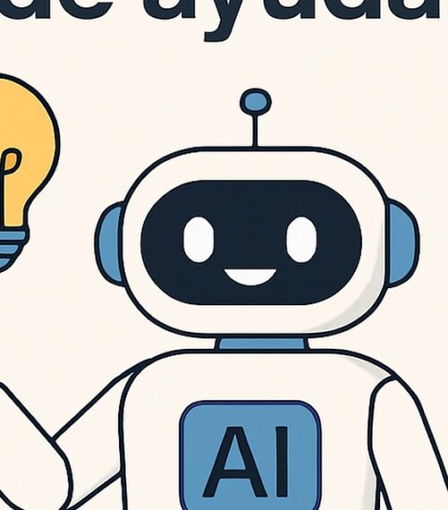 Ilustración de cómo ia puede ayudarte a tomar mejores decisiones con estilo tecnológico y limpio.