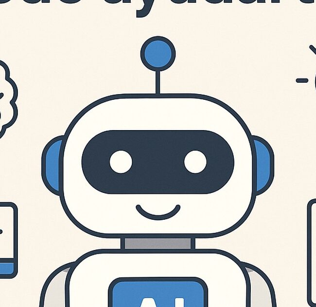 Ilustración de cómo ia puede ayudarte si estás búsqueda empleo con estilo tecnológico y limpio.