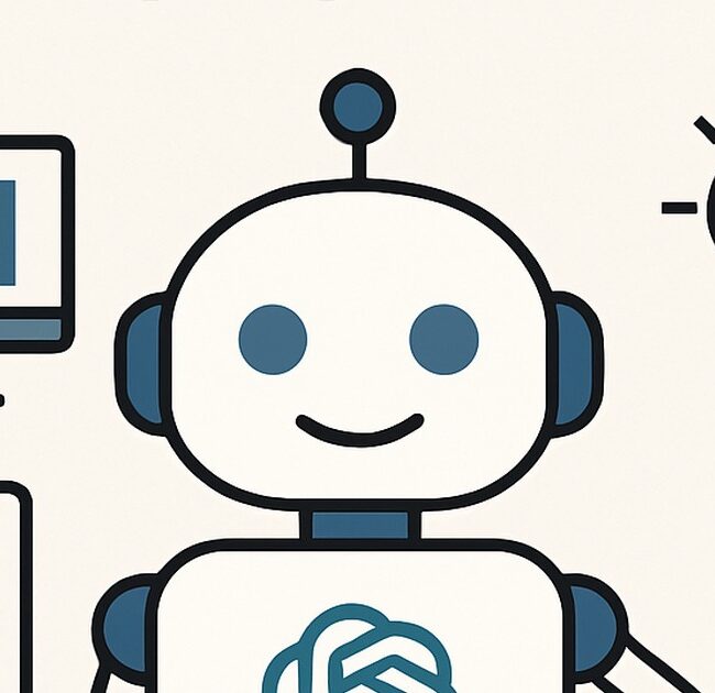 Ilustración de cómo usar chatgpt como preparador entrevistas con estilo tecnológico y limpio.