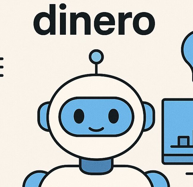 Ilustración de cómo usar ia ahorrar dinero mes a mes con estilo tecnológico y limpio.