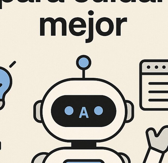 Ilustración de cómo usar ia cuidar mejor tu salud con estilo tecnológico y limpio.