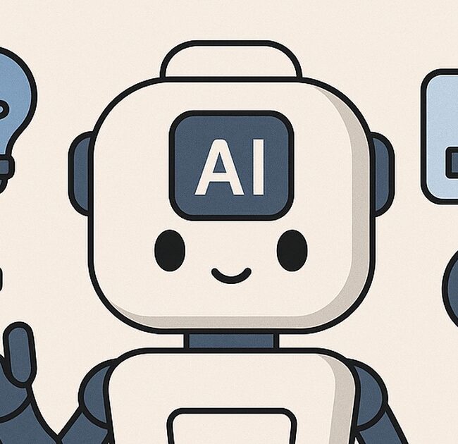 Ilustración de cómo usar ia reducir estrés laboral con estilo tecnológico y limpio.