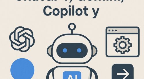 Ilustración de comparativa entre chatgpt gemini copilot claude con estilo tecnológico y limpio.