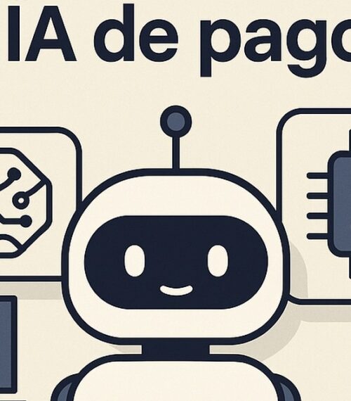 Ilustración de comparativa ia gratuita vs ia pago realmente hay con estilo tecnológico y limpio.