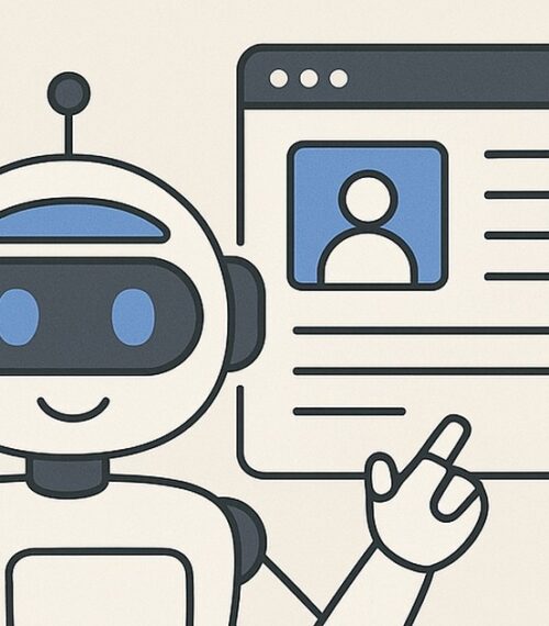 Ilustración de crea tu currículum ayuda inteligencia artificial con estilo tecnológico y limpio.