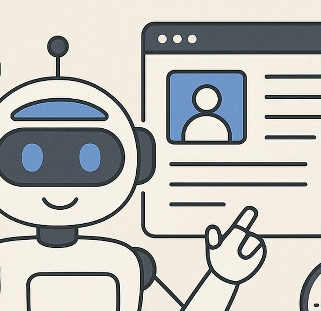 Ilustración de crea tu currículum ayuda inteligencia artificial con estilo tecnológico y limpio.