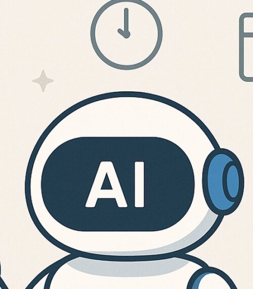 Ilustración de crea espacio digital ordenado ayuda ia con estilo tecnológico y limpio.