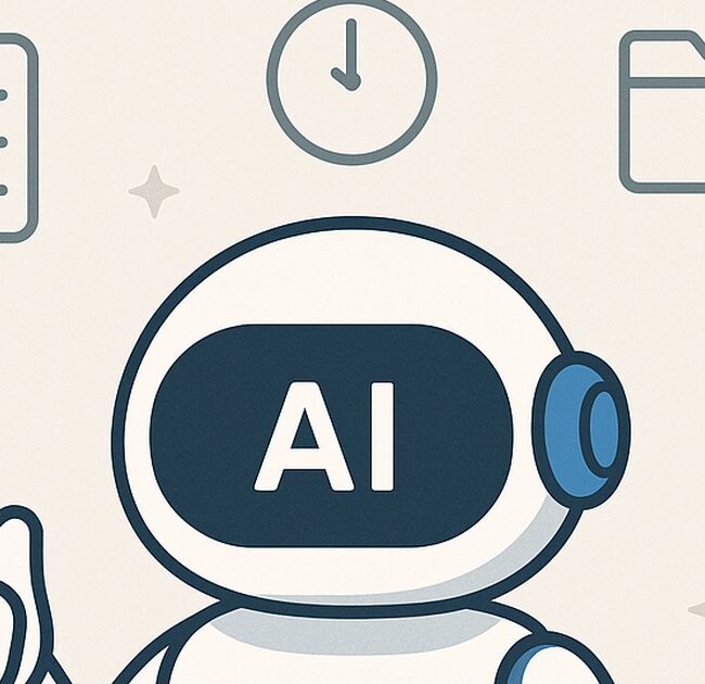 Ilustración de crea espacio digital ordenado ayuda ia con estilo tecnológico y limpio.