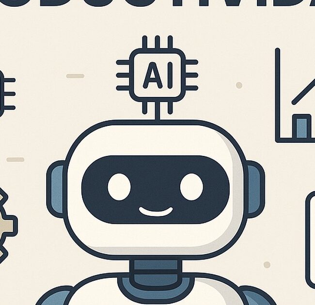 Ilustración de rol ia educación tus hijos con estilo tecnológico y limpio.