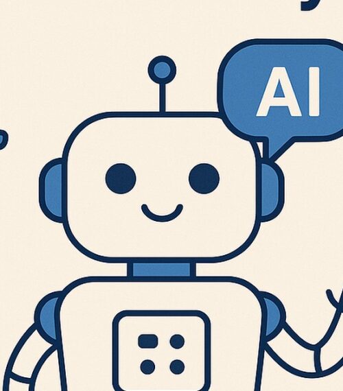 Ilustración de errores comunes al usar ia cómo evitarlos con estilo tecnológico y limpio.