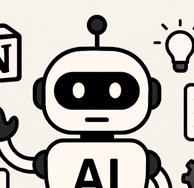 Ilustración de guía usar notion ai si nunca has usado con estilo tecnológico y limpio.