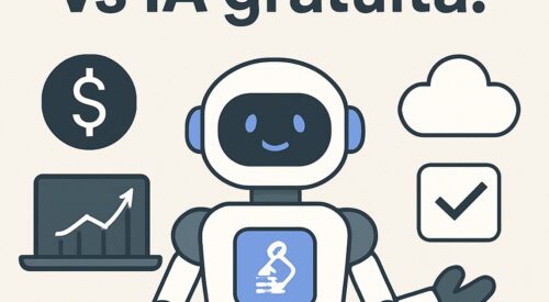 Ilustración de ia pago vs ia gratuita realmente merece pena con estilo tecnológico y limpio.