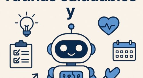 Ilustración de ia crear rutinas saludables mantenerlas con estilo tecnológico y limpio.