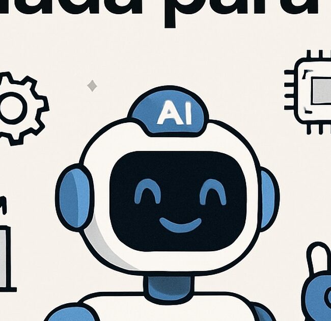 Ilustración de ia como aliada crecimiento personal con estilo tecnológico y limpio.