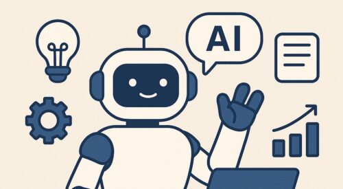 Ilustración de ia como aliada personas introvertidas con estilo tecnológico y limpio.