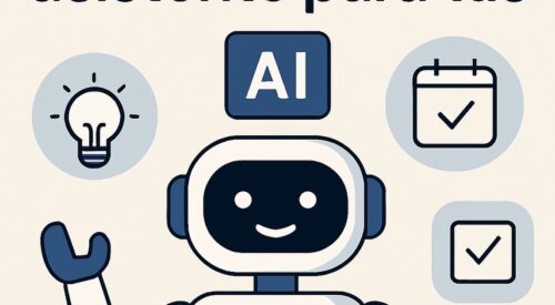 Ilustración de ia como asistente tus proyectos personales con estilo tecnológico y limpio.