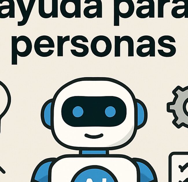 Ilustración de ia como ayuda personas tdah o dificultades atención con estilo tecnológico y limpio.