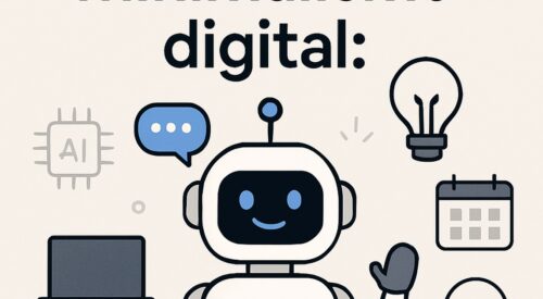 Ilustración de ia minimalismo digital cómo simplificar tu vida con estilo tecnológico y limpio.