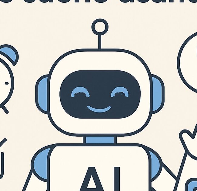 Ilustración de mejora tus hábitos sueño usando inteligencia artificial con estilo tecnológico y limpio.