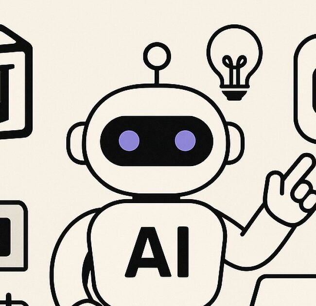 Ilustración de notion ai vs copilot productividad personal cara a con estilo tecnológico y limpio.