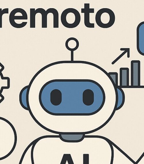 Ilustración de optimiza tu jornada laboral remoto ayuda ia con estilo tecnológico y limpio.
