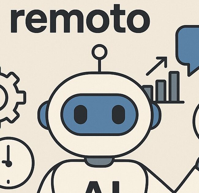 Ilustración de optimiza tu jornada laboral remoto ayuda ia con estilo tecnológico y limpio.