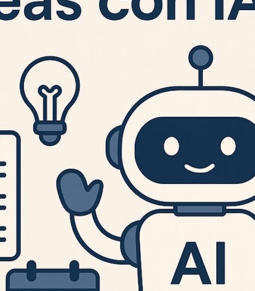 Ilustración de organiza tus tareas ia sin depender apps complicadas con estilo tecnológico y limpio.