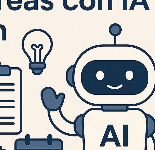 Ilustración de organiza tus tareas ia sin depender apps complicadas con estilo tecnológico y limpio.