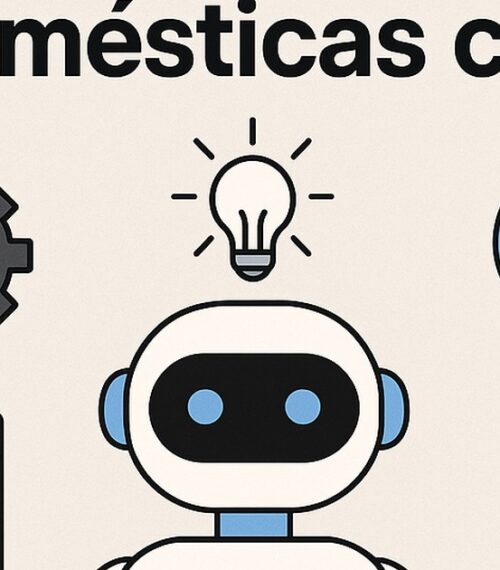 Ilustración de prompts automatizar tareas domésticas ia con estilo tecnológico y limpio.
