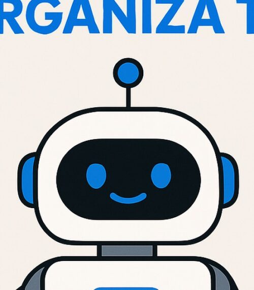 Ilustración de prompts padres ocupados organiza tu vida familiar ia con estilo tecnológico y limpio.