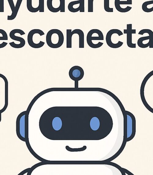 Ilustración de puede ia ayudarte a desconectar trabajo con estilo tecnológico y limpio.