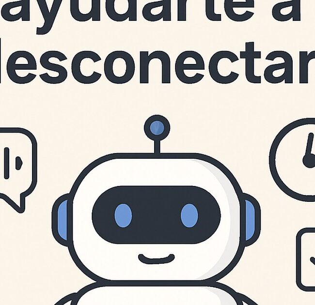 Ilustración de puede ia ayudarte a desconectar trabajo con estilo tecnológico y limpio.